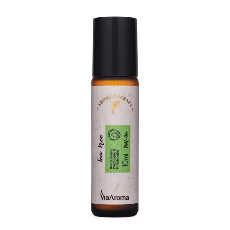 Roll-On Oleo Essencial Tea Tree Via Aroma 10ml Pronto para Uso
