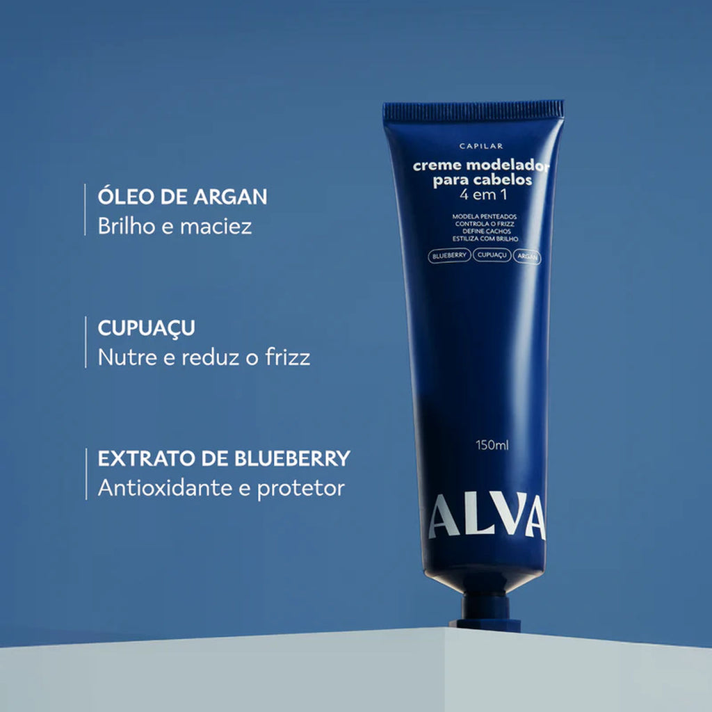 Creme Modelador Para Cabelos 4 em 1 Alva 150ml