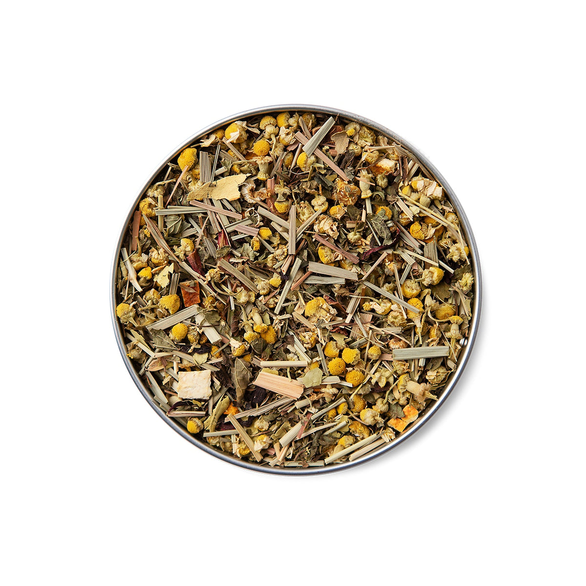Cha Infusao de Ervas Serenity Moncloa Lata 45g Camomila Melissa Hibisco Pessego