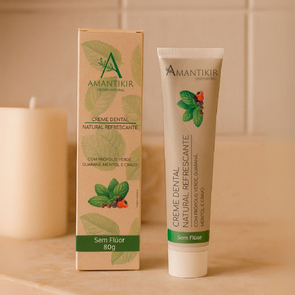 Creme Dental Natural Refrescante 80g Amantikir