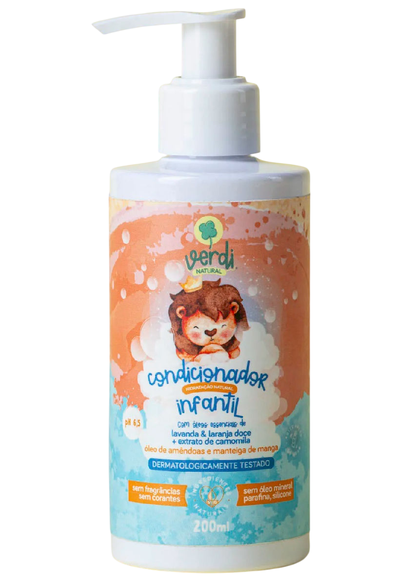 Condicionador Infantil Natural com Óleos Essenciais Lavanda e Laranja Doce e Extrato de Camomila