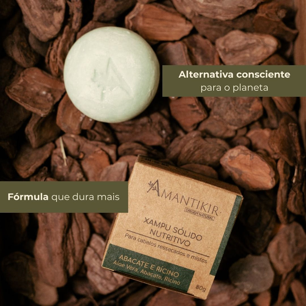 Xampu Sólido Nutritivo – Abacate e Rícino 80g