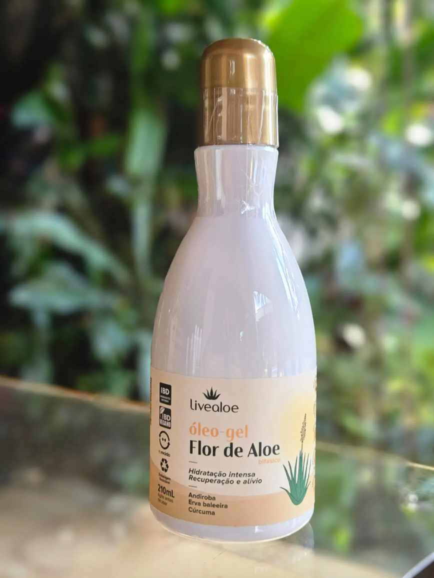 Oleo-Gel Flor de Aloe Livealoe 210ml - Hidratante Bifasico Corporal Natural