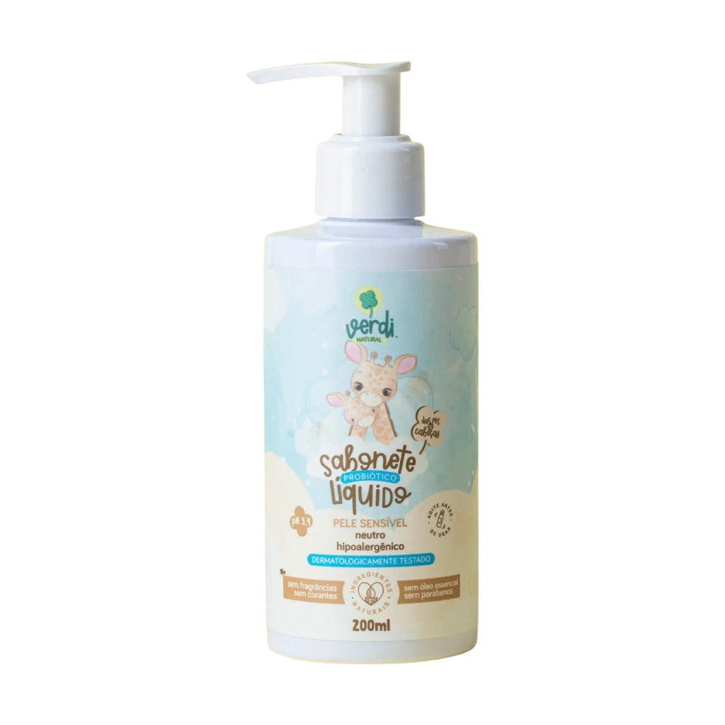 Sabonete Líquido Infantil Probiótico Neutro Verdi 200ml