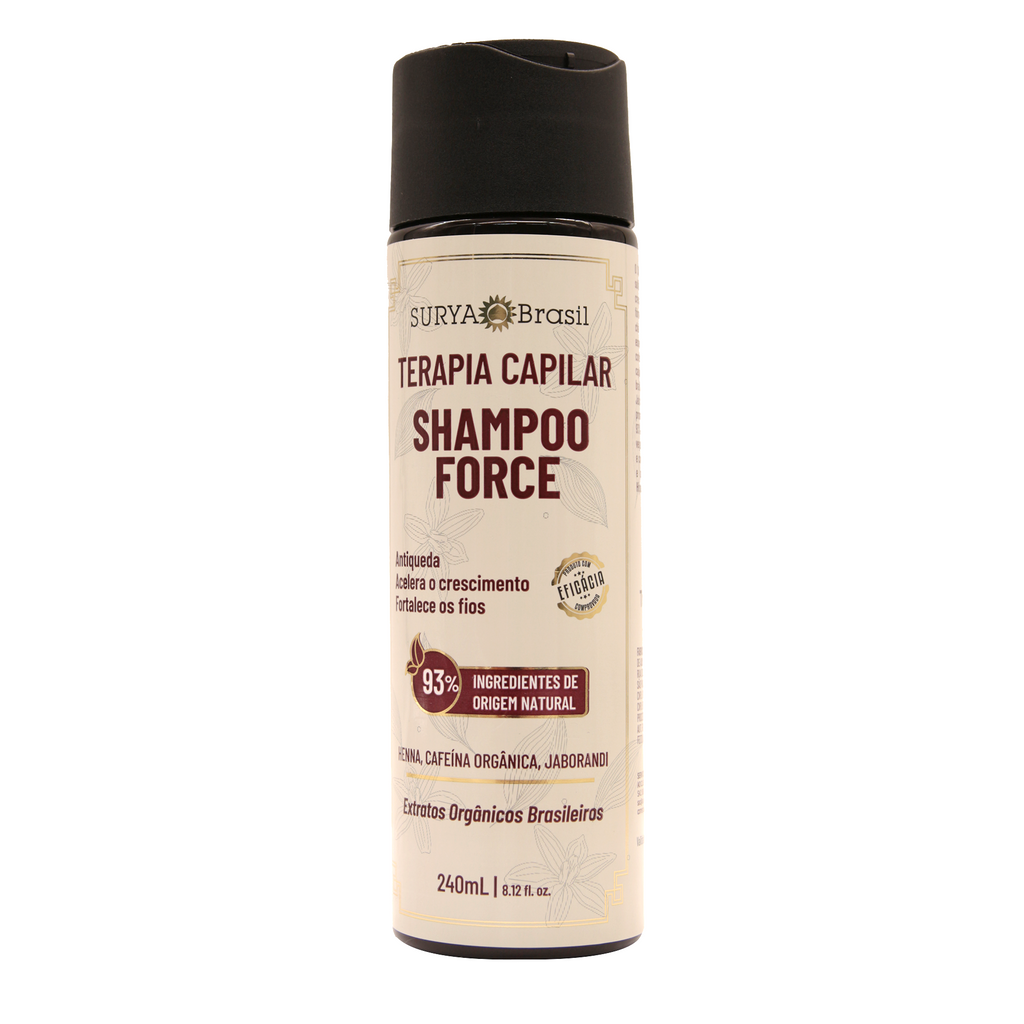 Shampoo Force Surya Brasil 240ml - Antiqueda Sem Sulfato com Cafeína Vegano