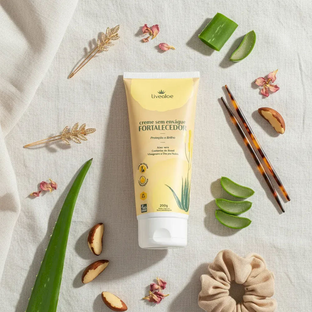 Creme Sem Enxágue Fortalecedor Livealoe 200g