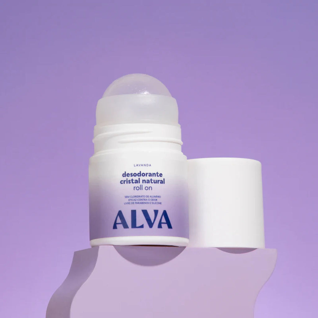 Desodorante Roll on Cristal Natural Lavanda Vegano Alva 50ml
