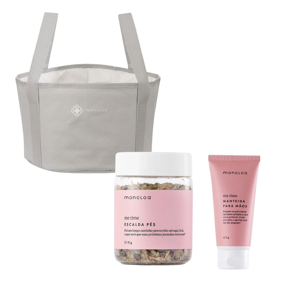 Kit Escalda Pés, Manteiga para Mãos e Bolsa para escalda-pés