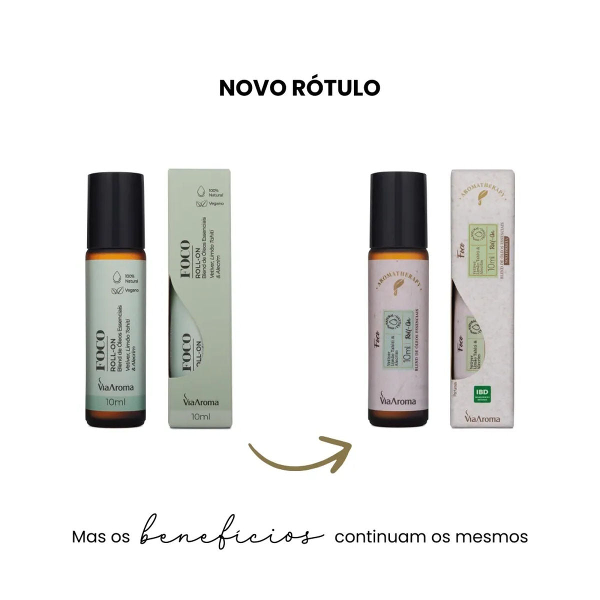 Roll-On Blend Óleos Essenciais Foco Via Aroma 10ml