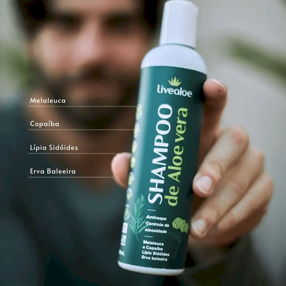Shampoo Natural e Orgânico Aloe Vera Livealoe 300ml