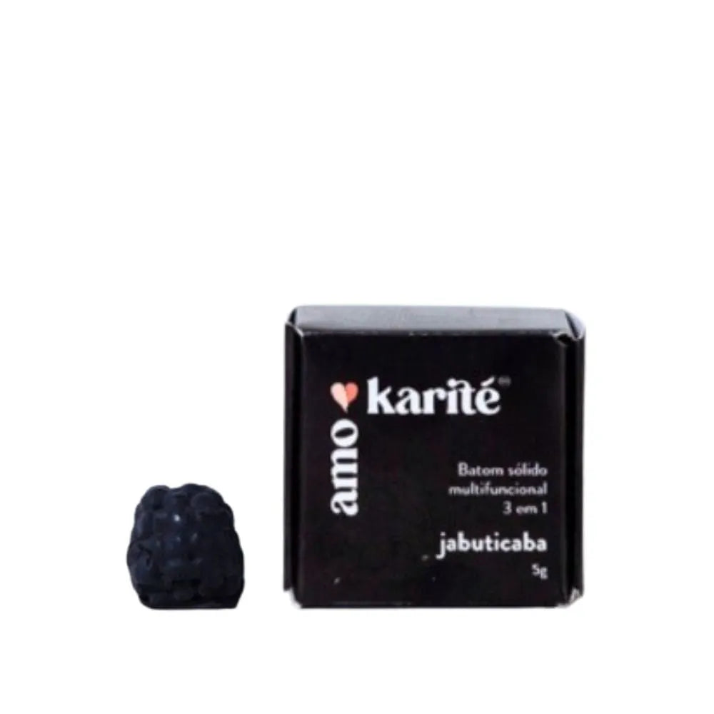 Batom Solido Multifuncional 3 em 1 AmoKarite Jabuticaba Natural Vegano