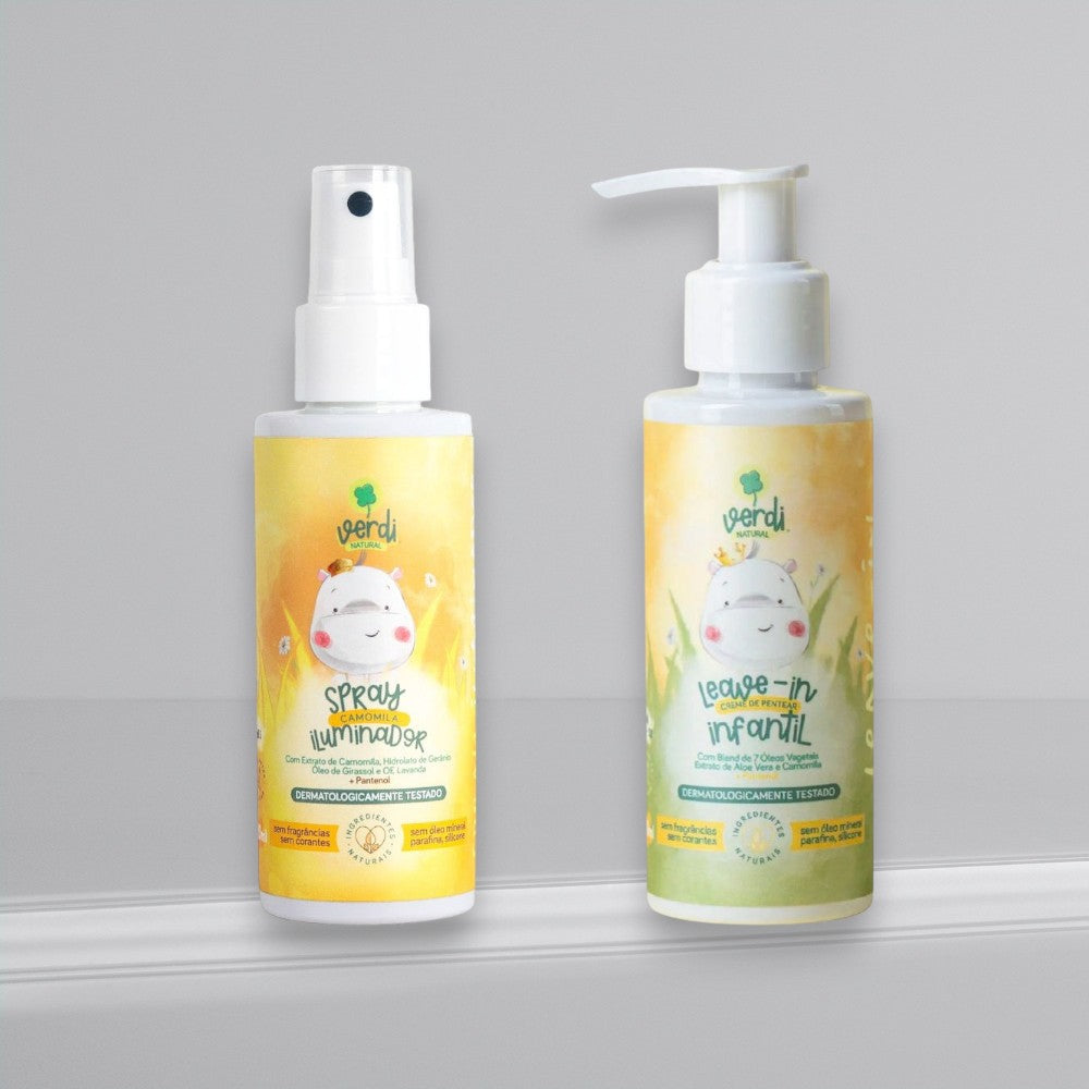 Kit Cabelos Infantil - Creme de Pentear + Spray Clareador Verdi Natural