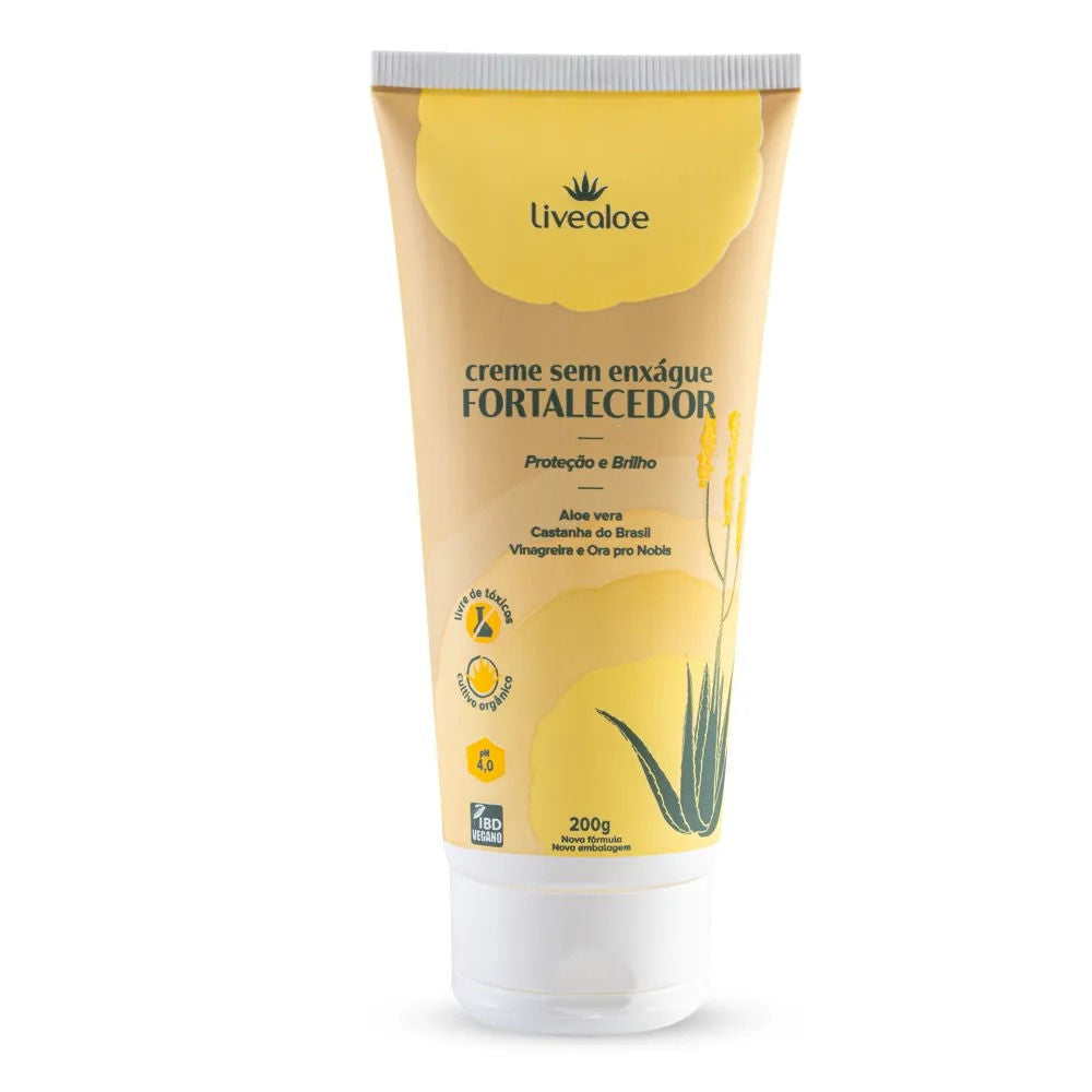 Creme Sem Enxágue Fortalecedor Livealoe 200g