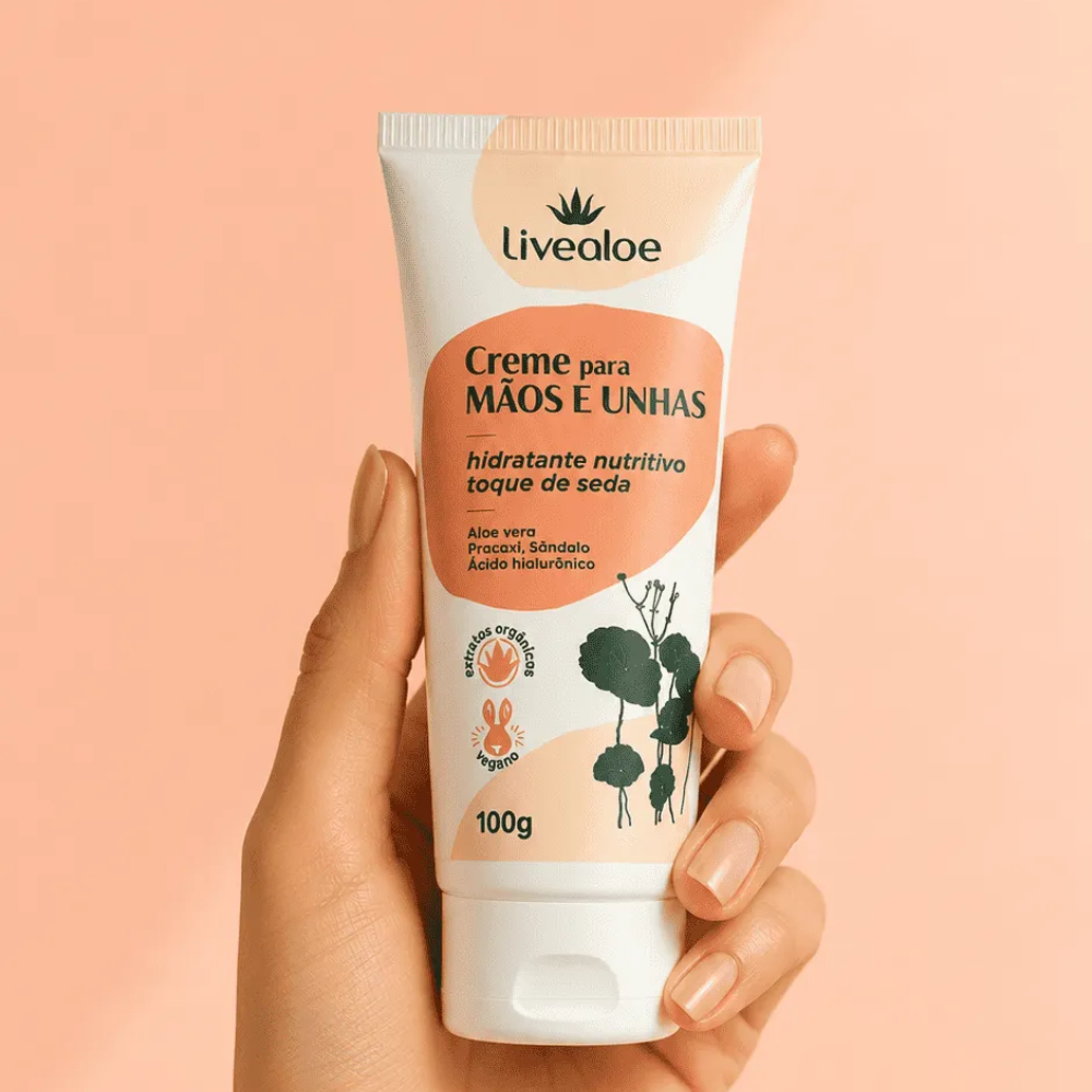 CREME PARA MÃOS E UNHAS 100 G Livealoe