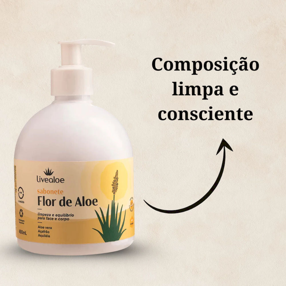 Sabonete Líquido Flor de Aloe Livealoe 480ml