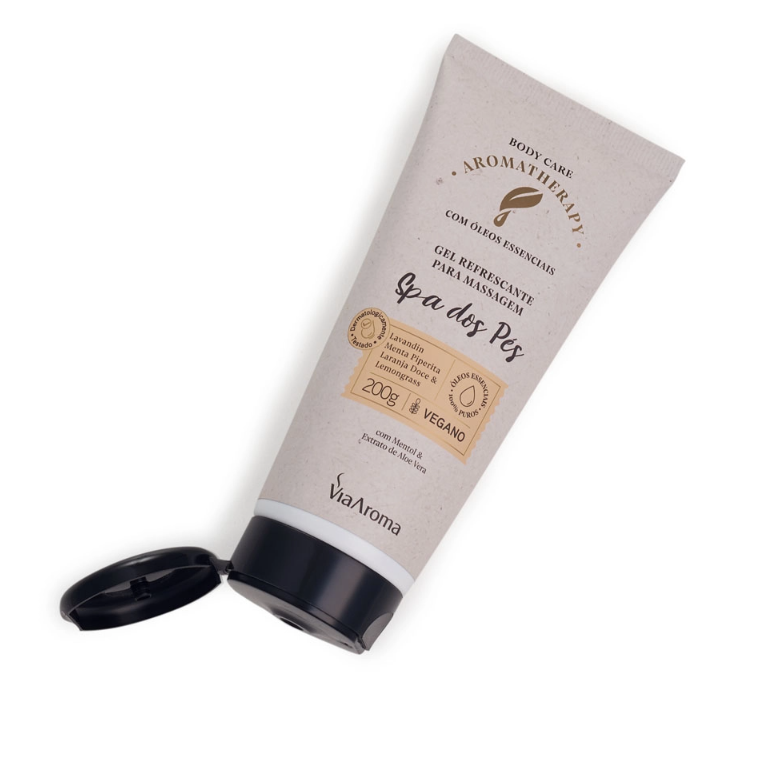 Gel Refrescante para Massagem Spa dos Pés 200g - Via Aroma