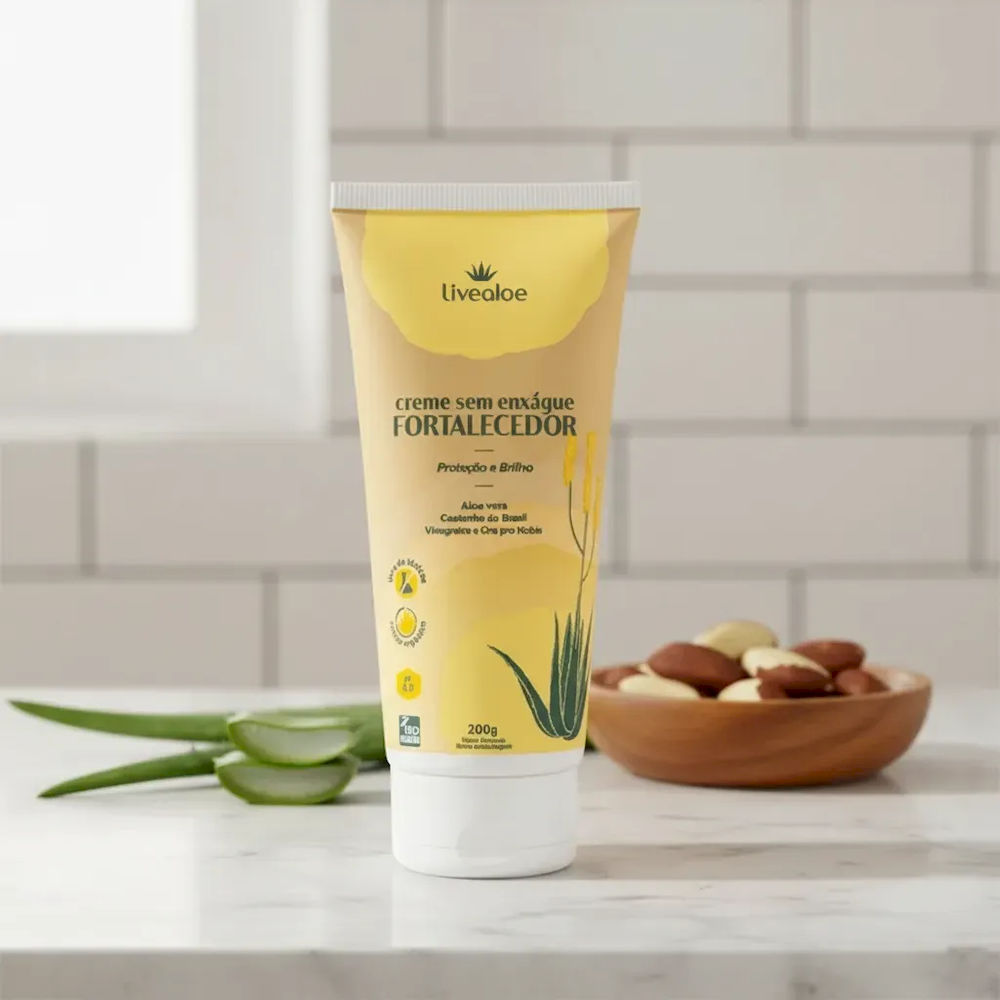 Creme Sem Enxágue Fortalecedor Livealoe 200g