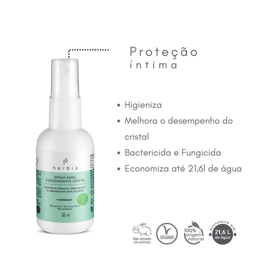 Spray para Desodorante Cristal Herbia 60mL