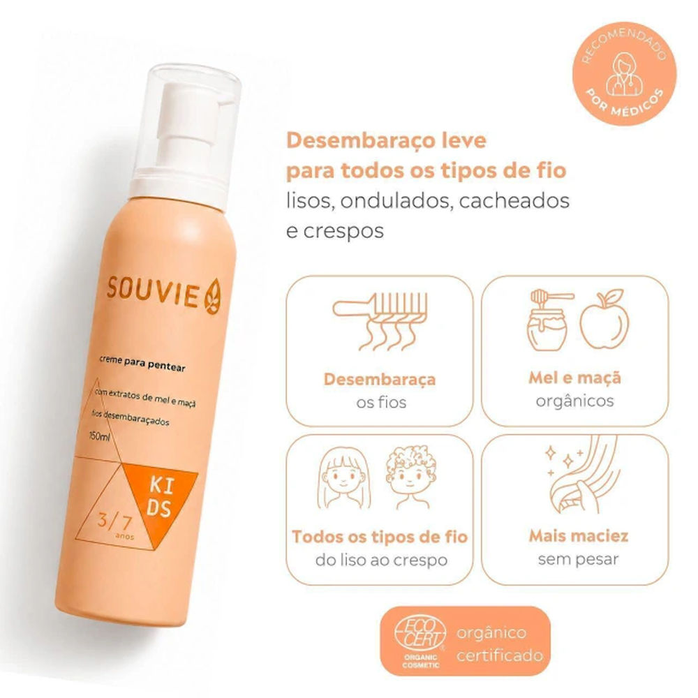 Creme Para Pentear Infantil Souvie 150ml