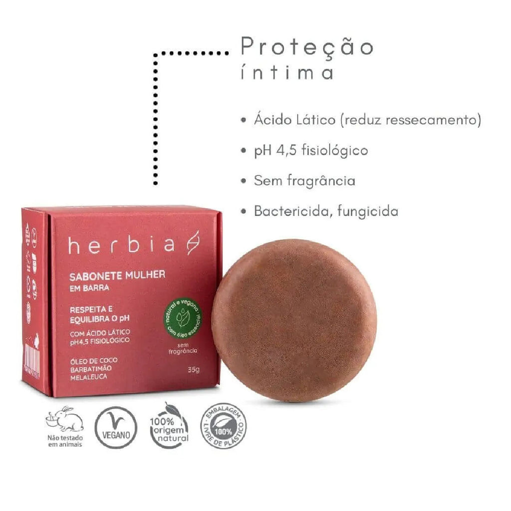 Sabonete Íntimo Mulher em Barra Herbia 35g