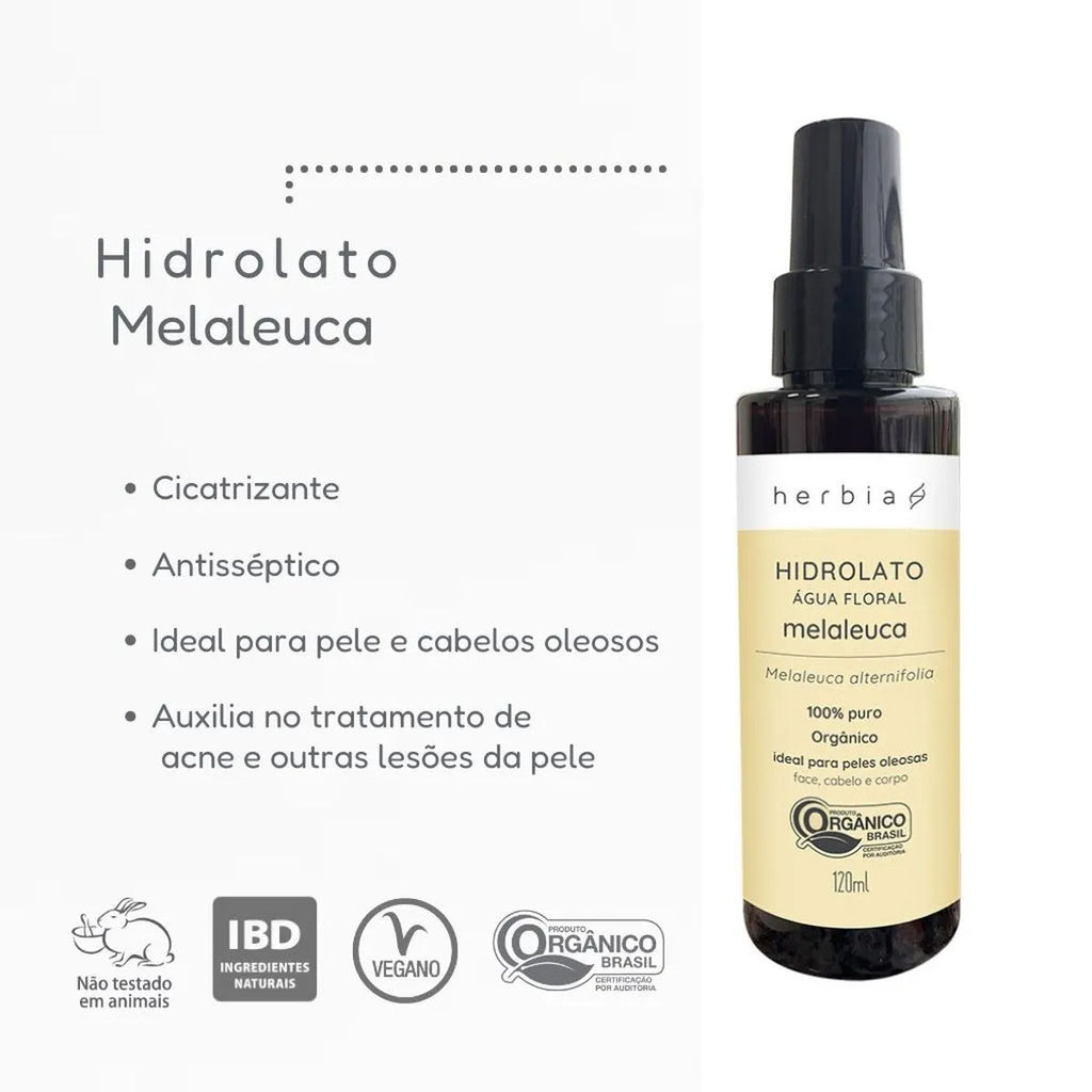 Hidrolato de Melaleuca Orgânico Herbia 120mL