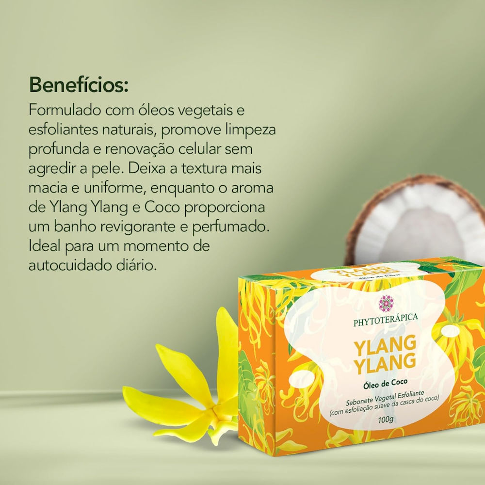 Sabonete Vegetal Esfoliante Ylang Ylang & Coco Phytoterápica 100g