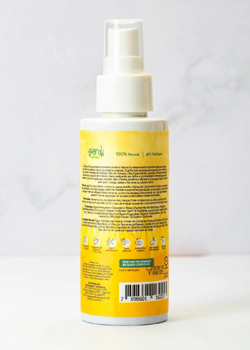 Spray Clareador de Cabelo com Camomila e Pantenol Verdi Natural