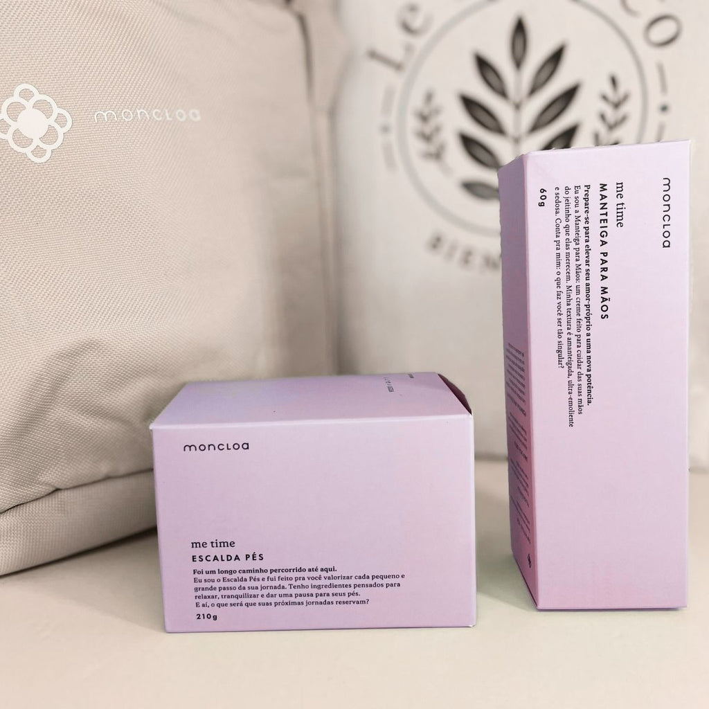 Kit Escalda Pés, Manteiga para Mãos e Bolsa para escalda-pés