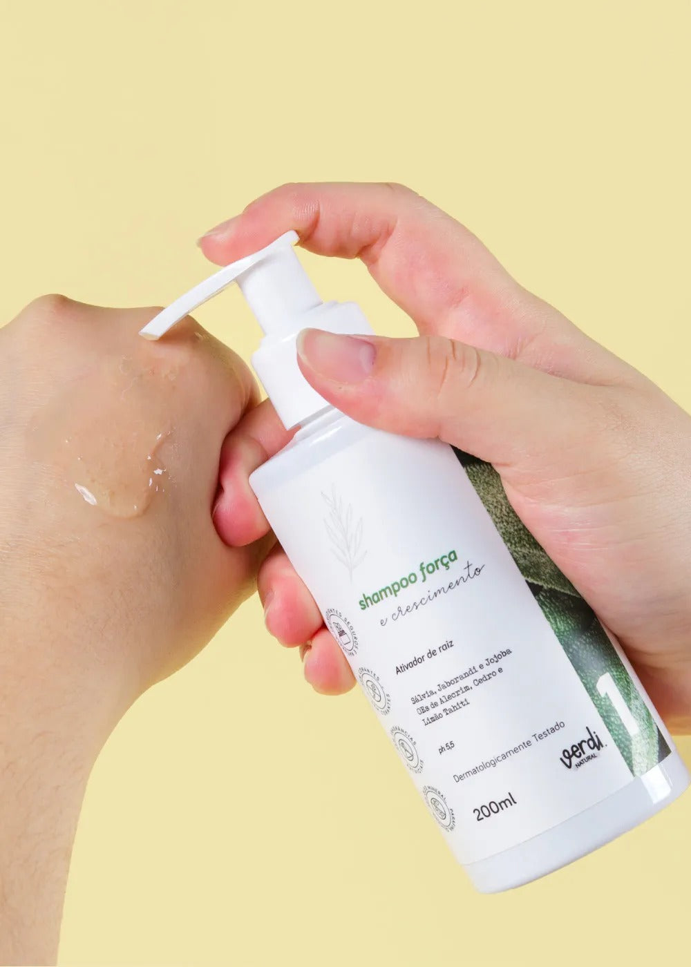 Shampoo Natural para Força e Crescimento Capilar Verdi 220ml
