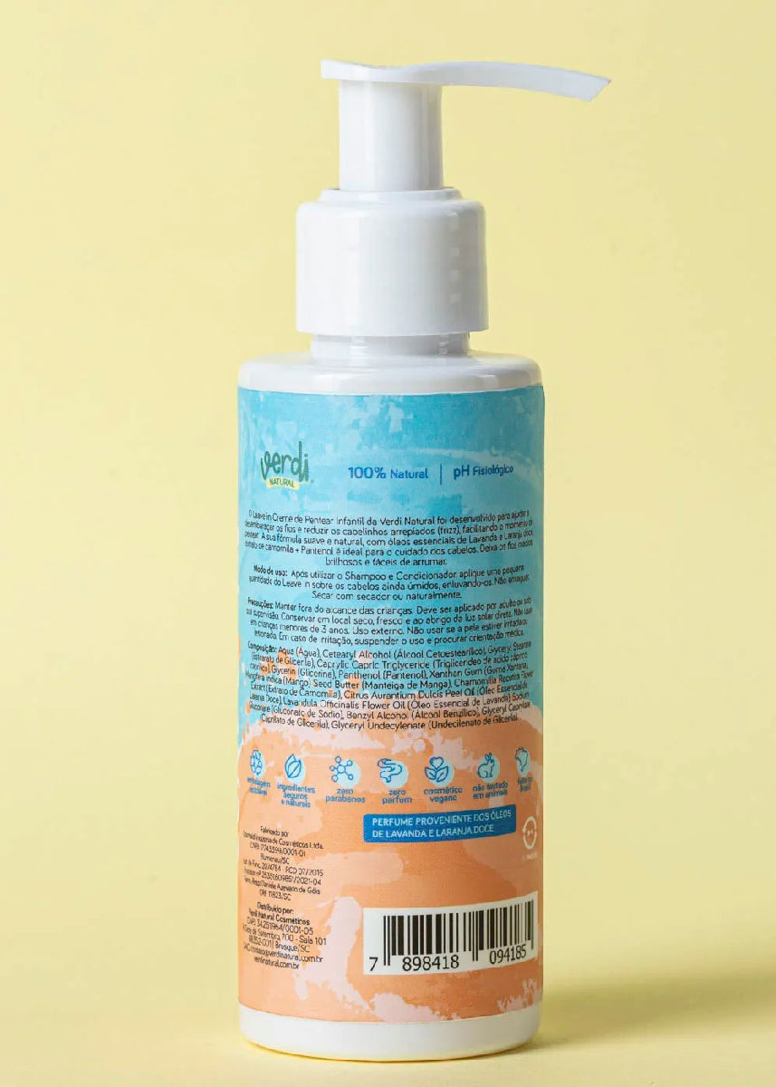 Leave In Creme de Pentear Infantil Natural Óleos Essenciais e Extrato de Camomila