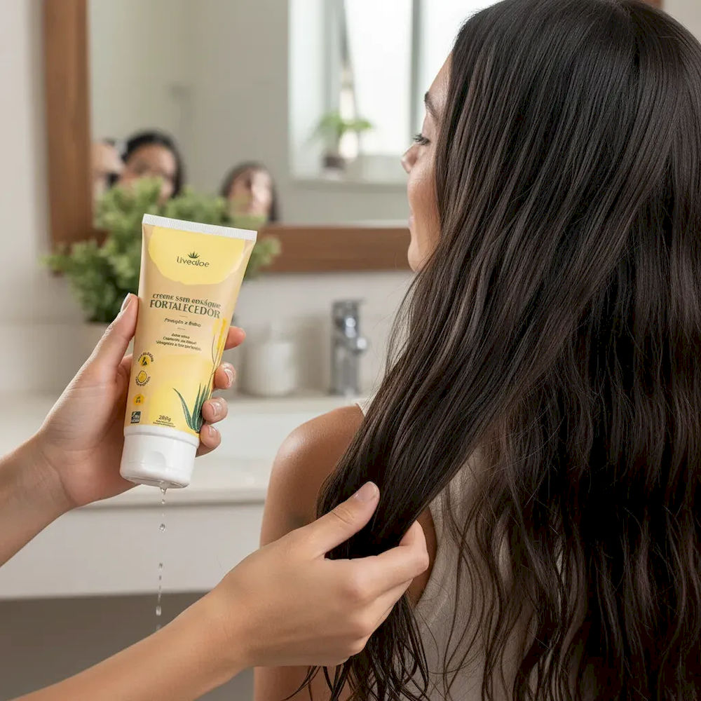Creme Sem Enxágue Fortalecedor Livealoe 200g