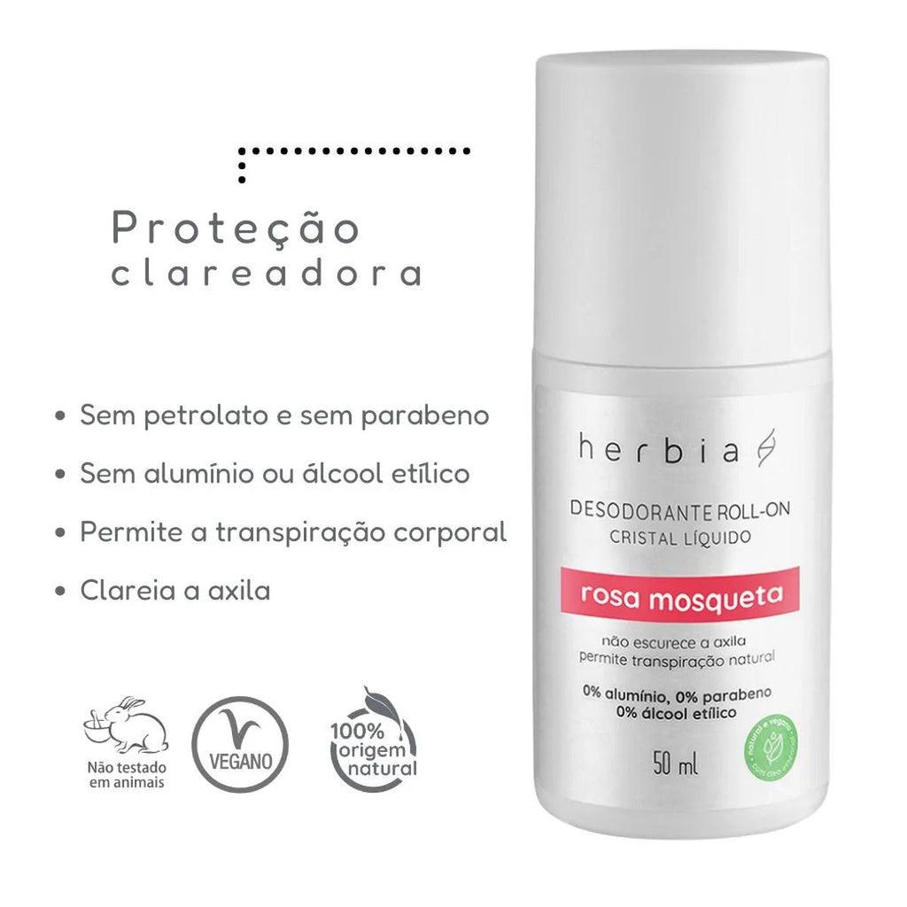 Desodorante Roll-On Rosa Mosqueta Herbia 50mL