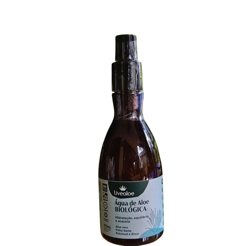 Água de Aloe Biológica 210 ML - Tônico Facial Natural Livealoe