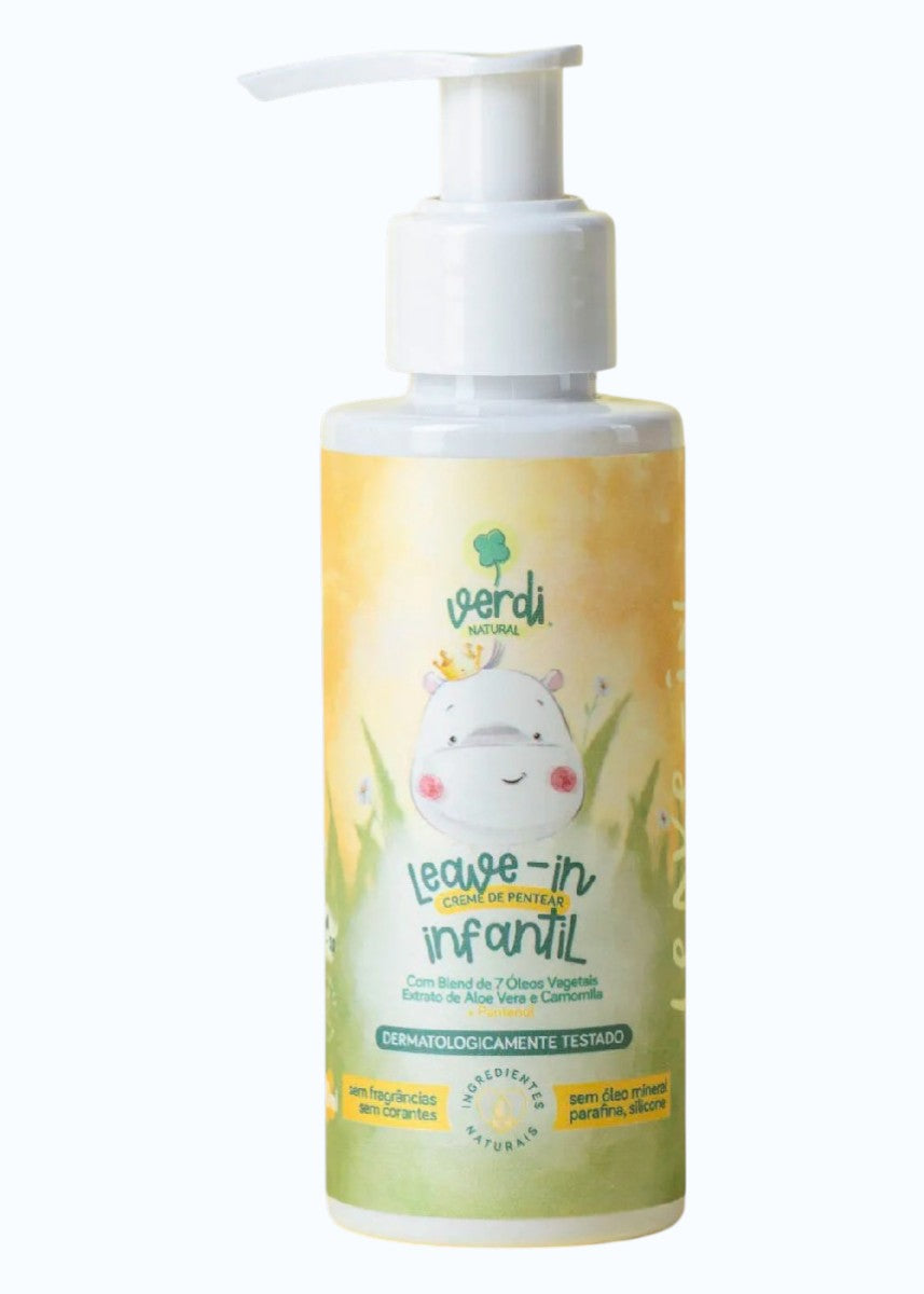 Creme de Pentear Infantil Natural de Aloe Vera, Camomila e Pantenol