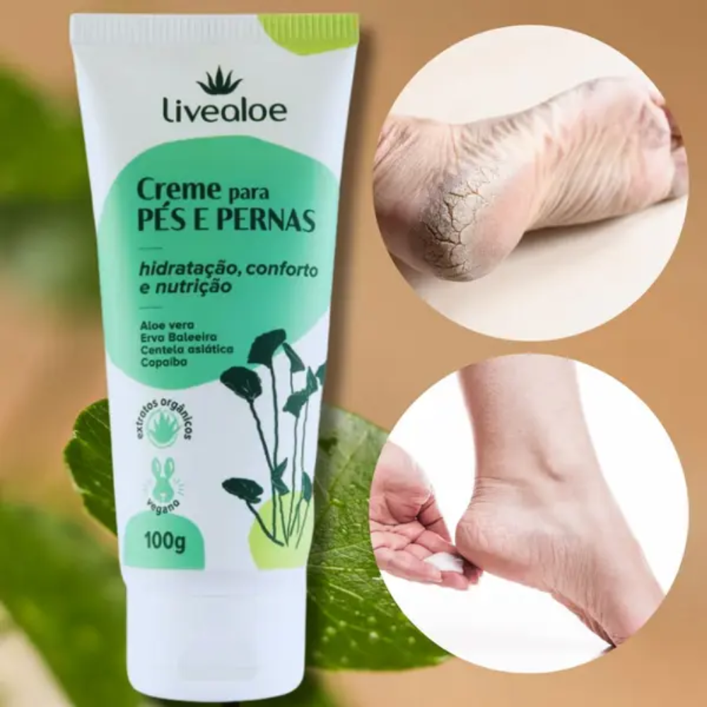 CREME PARA PÉS E PERNAS 100 G Livealoe
