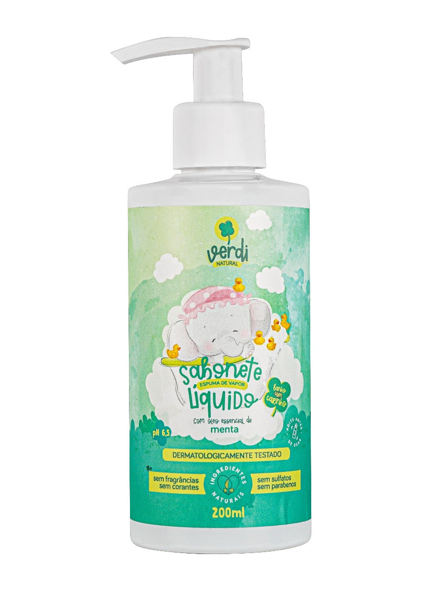 Sabonete Líquido e Shampoo Natural Espuma de Vapor com Óleo Essencial de Menta