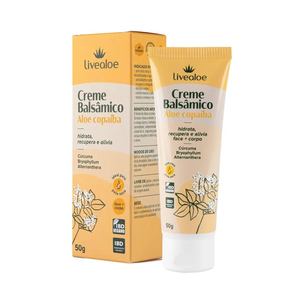 Creme Balsâmico Livealoe Aloe Vera e Copaíba 50g