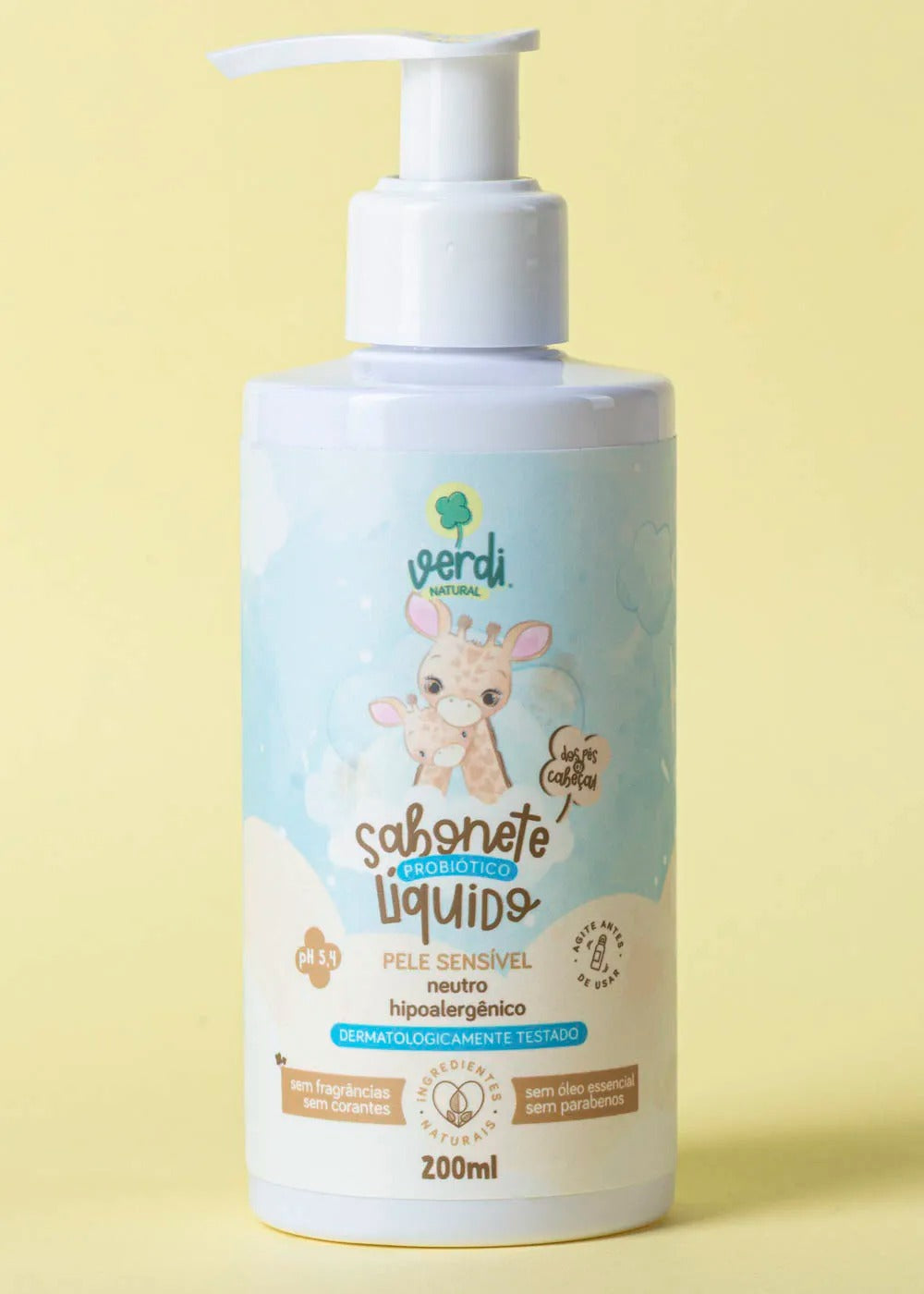 Sabonete Líquido Infantil Probiótico Neutro Verdi 200ml