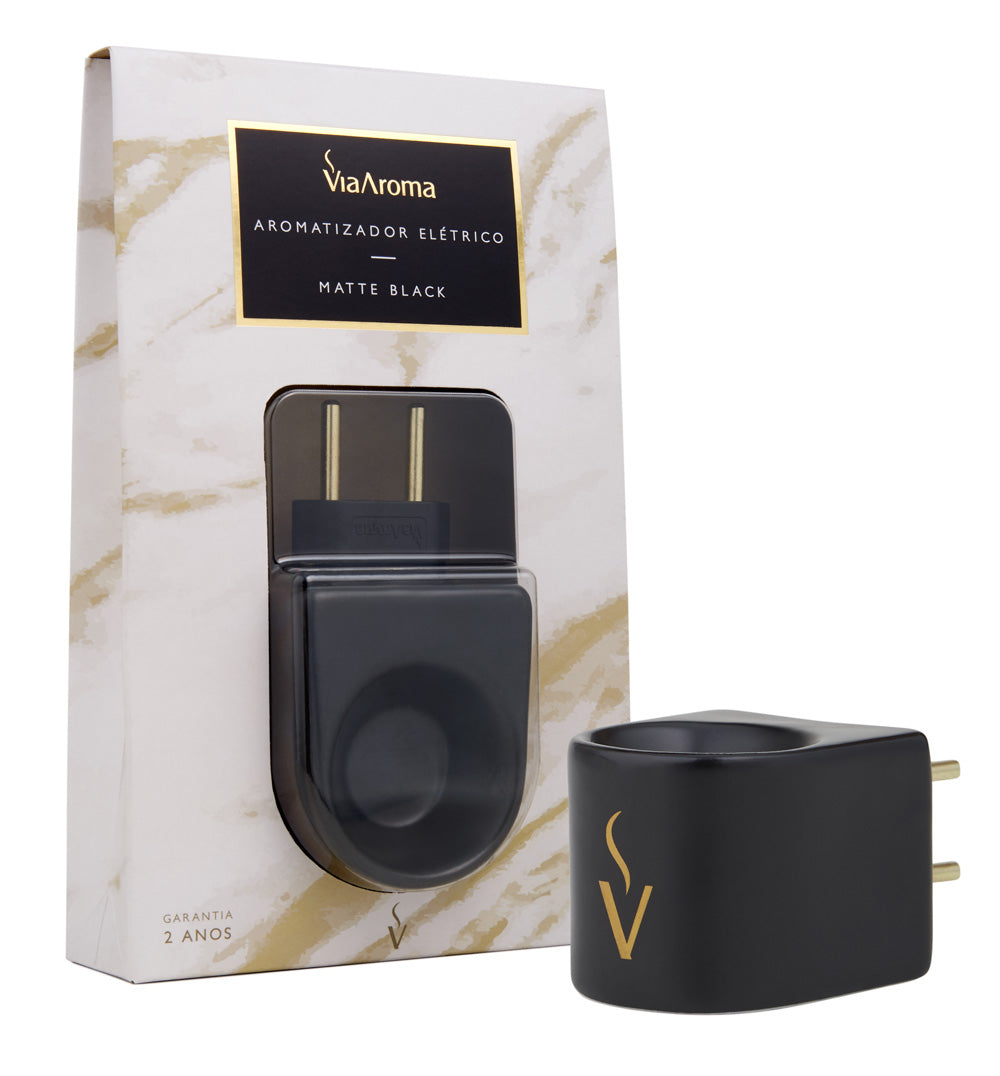 Difusor Aromatizador Elétrico Matte Black Via Aroma – Porcelana Bivolt