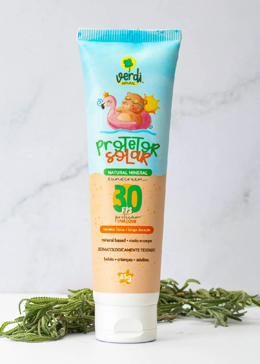 Protetor Solar Natural Físico Mineral Verdi Natural 85g