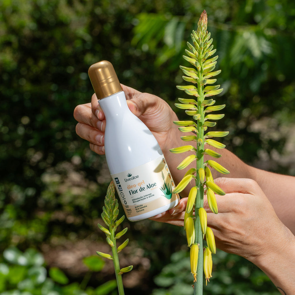 Oleo-Gel Flor de Aloe Livealoe 210ml - Hidratante Bifasico Corporal Natural