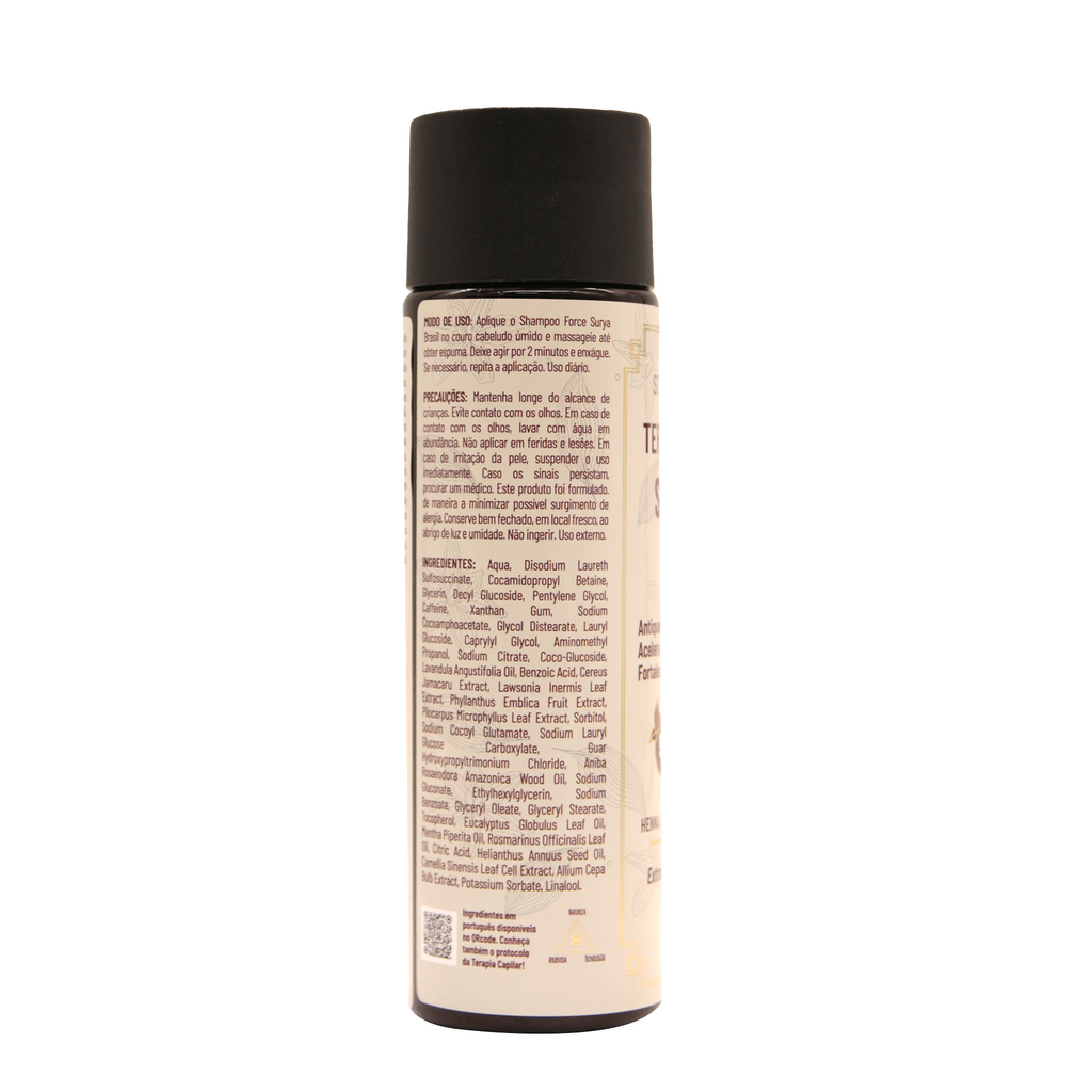 Shampoo Force Surya Brasil 240ml - Antiqueda Sem Sulfato com Cafeína Vegano