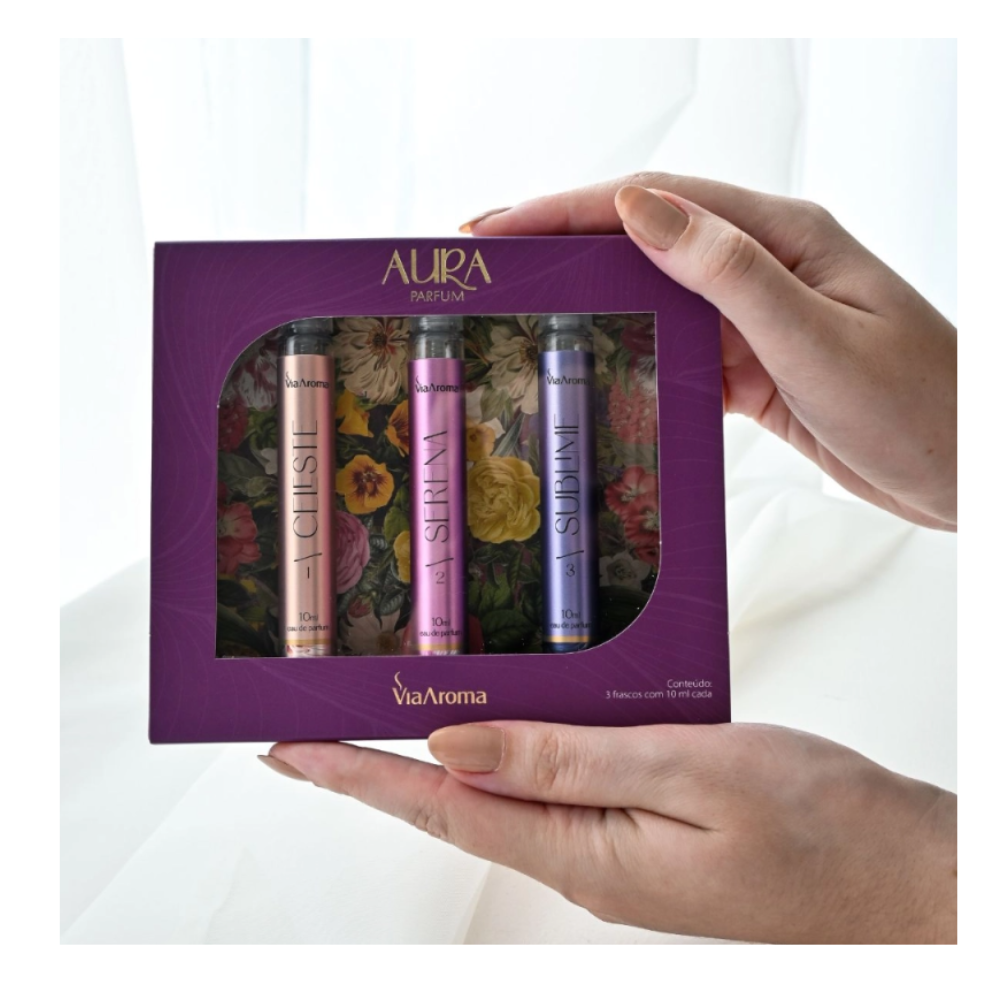 Kit Aura Parfum Via Aroma – Perfumes de Bolsa (3x10ml)