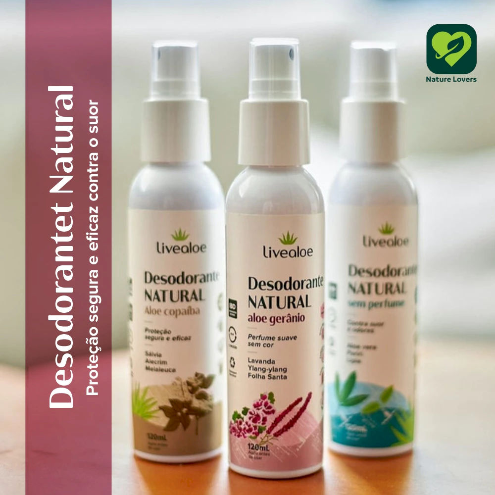 Desodorante Natural Aloe Gerânio Livealoe 120ml