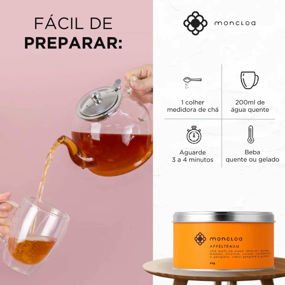 Chá Infusão de Frutas Apfeltraum Moncloa Lata 65g