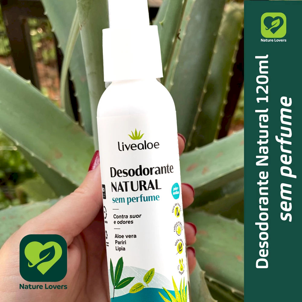 Desodorante Natural Sem Perfume Livealoe 120ml