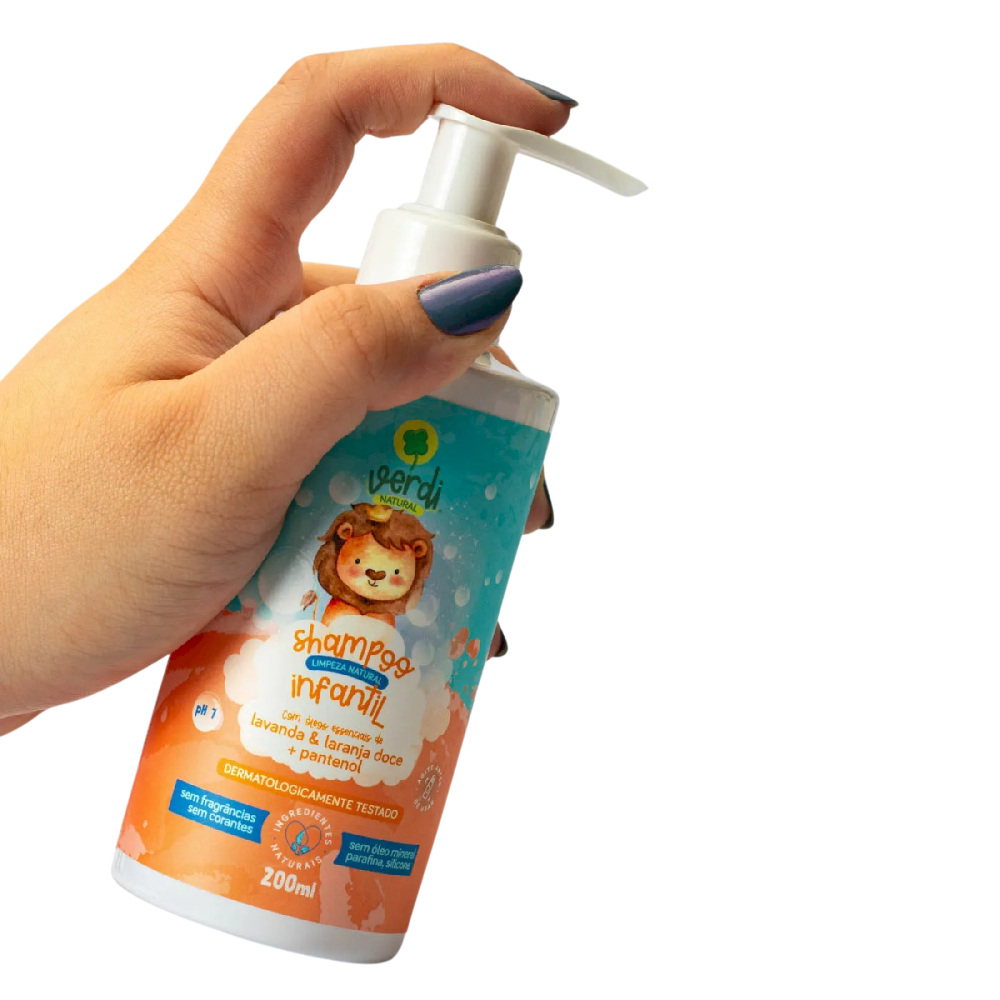 Kit Infantil Natural Verdi – Shampoo, Condicionador e Leave-in com Lavanda, Laranja Doce e Camomila