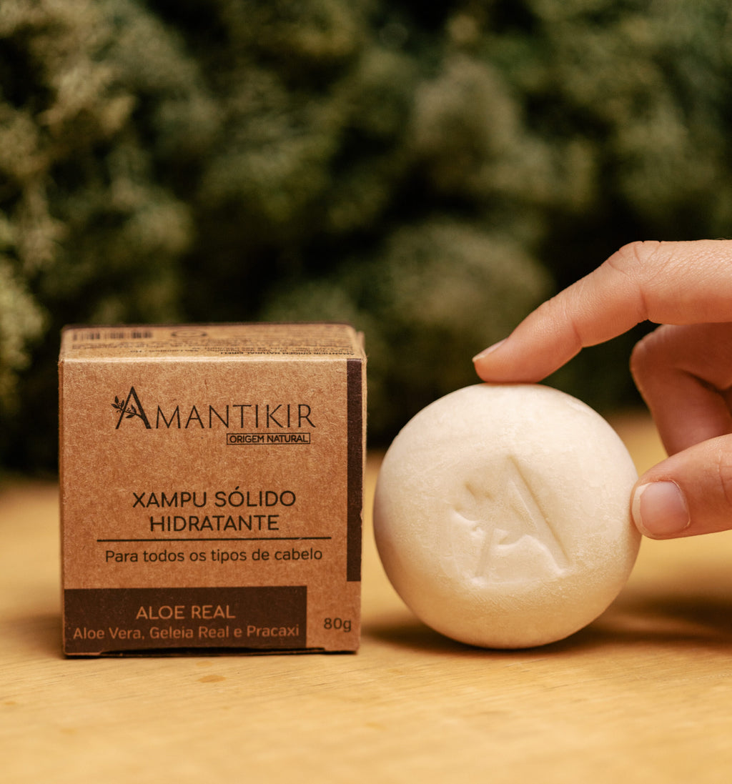 Kit Xampu + Condicionador Sólido Hidratante Aloe Real - Amantikir
