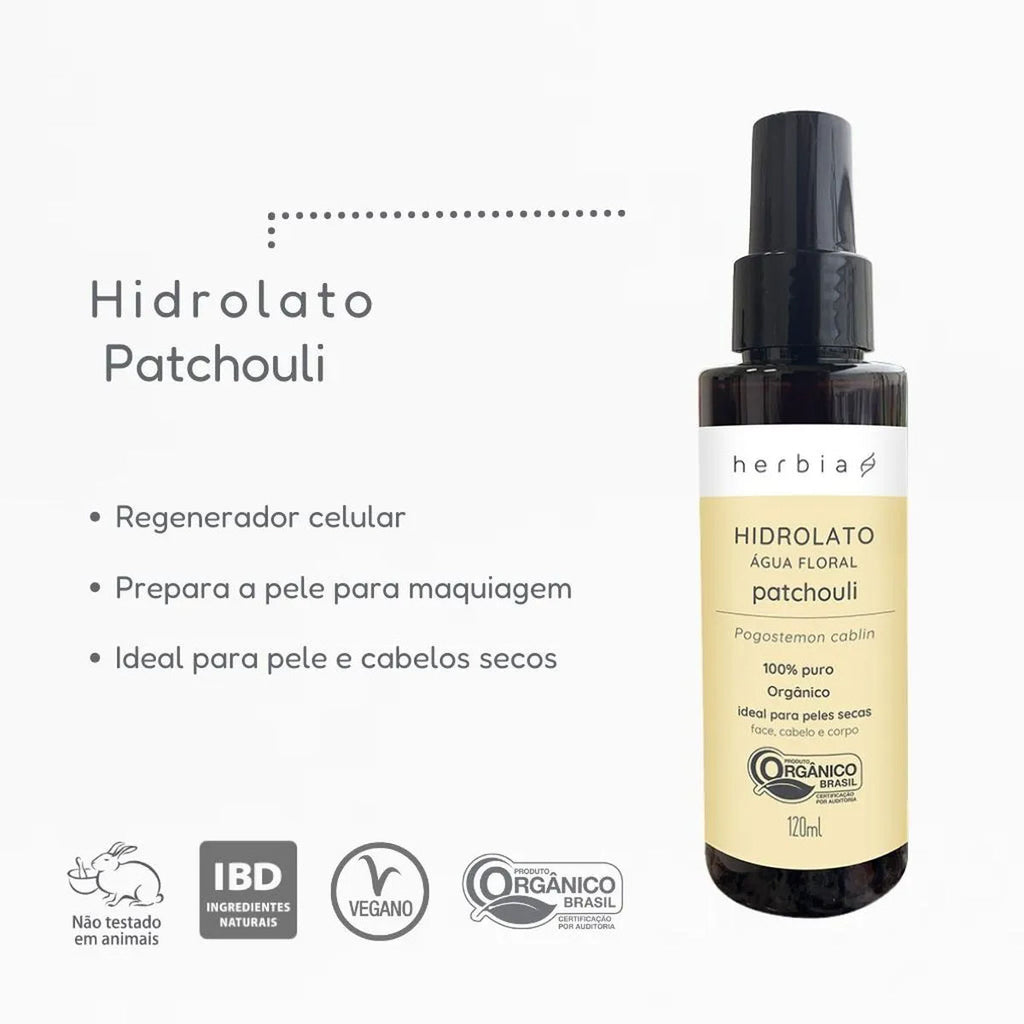 Hidrolato de Patchouli Orgânico Herbia 120ml