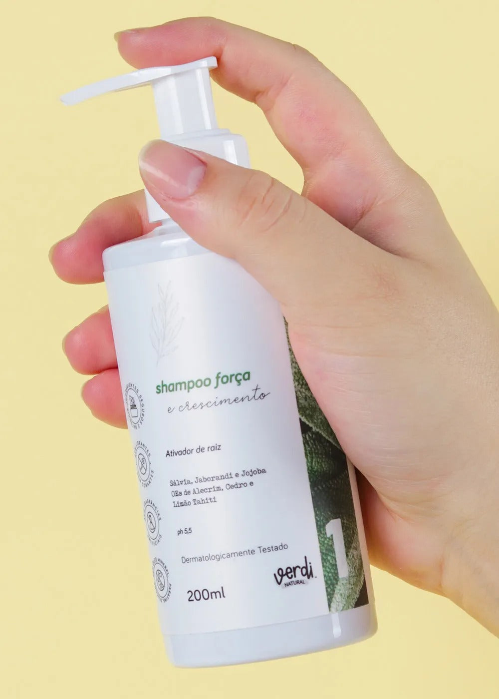 Shampoo Natural para Força e Crescimento Capilar Verdi 220ml